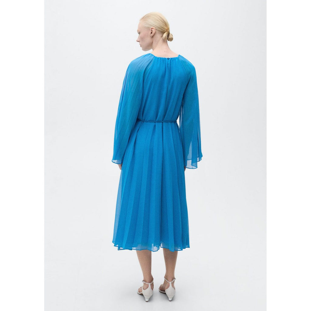 Robe Plissée Manches Cloche