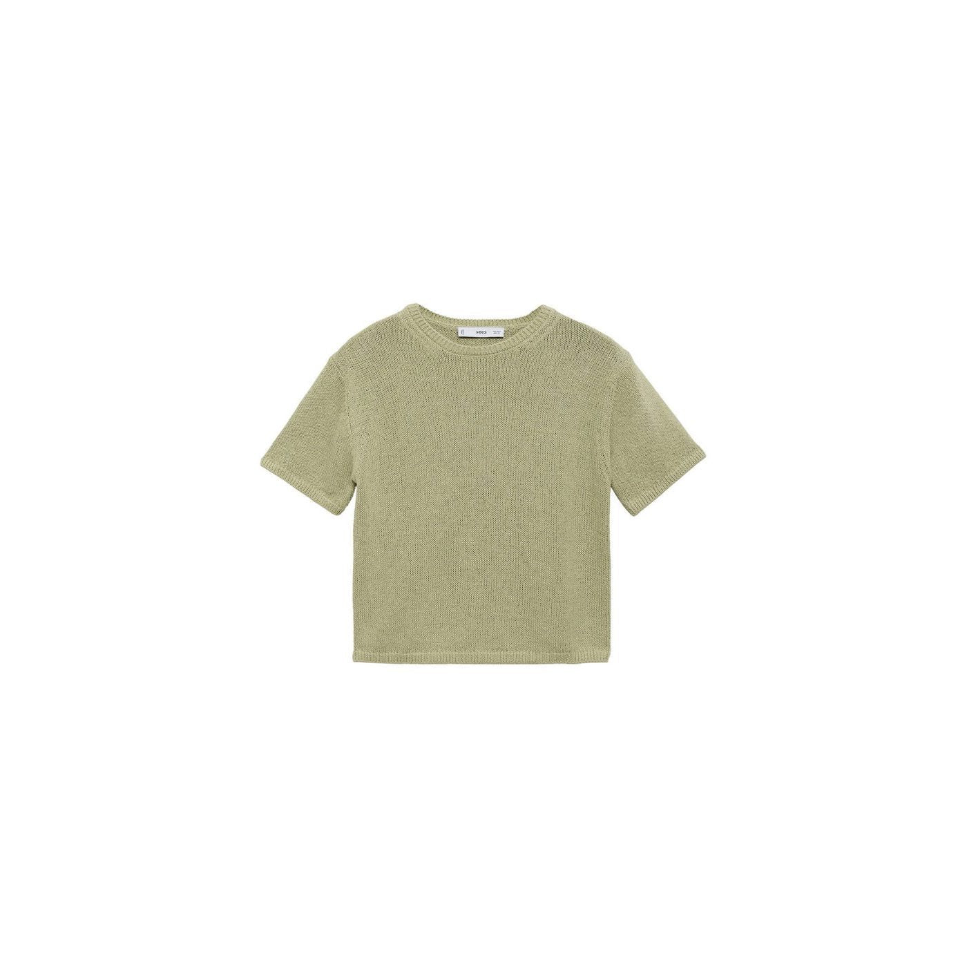 Pull En Maille De Coton Manches Courtes