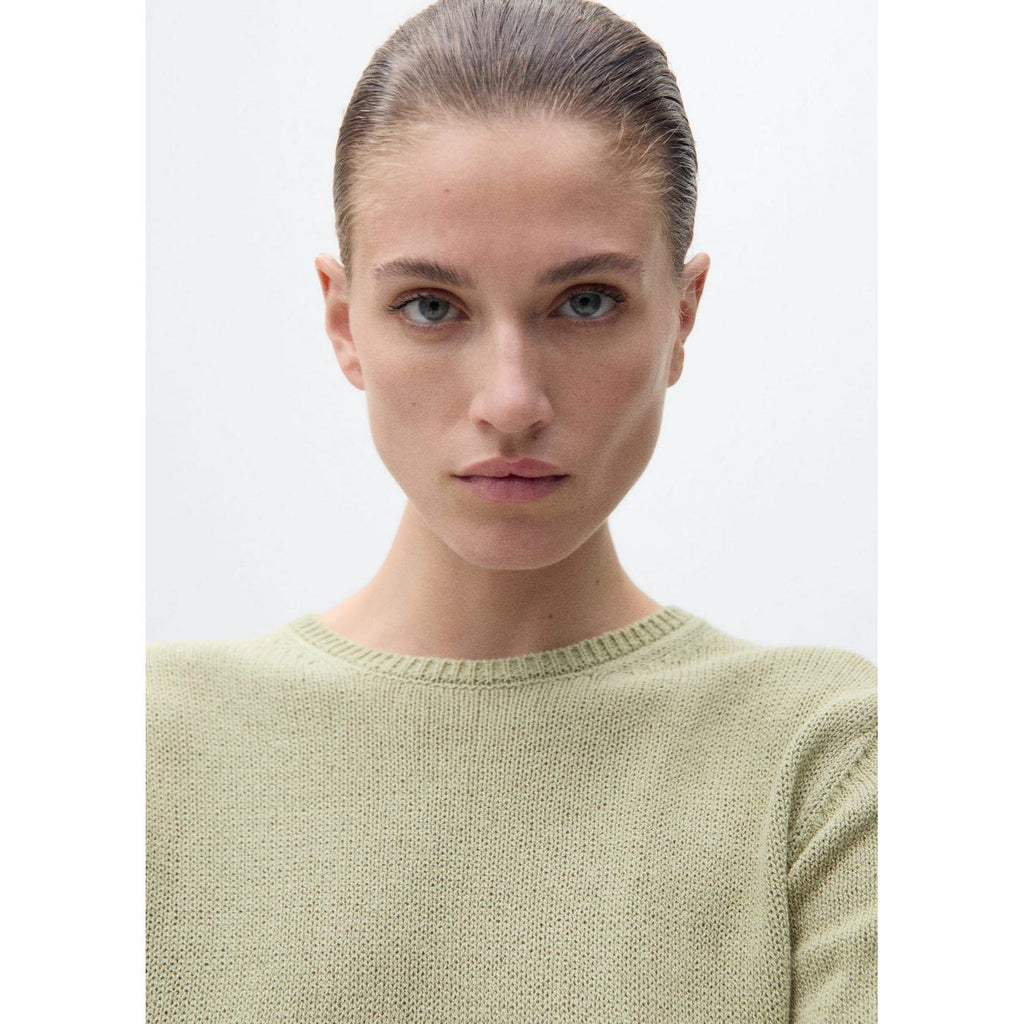 Pull En Maille De Coton Manches Courtes