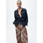 Pantalon Large Imprimé Cachemire
