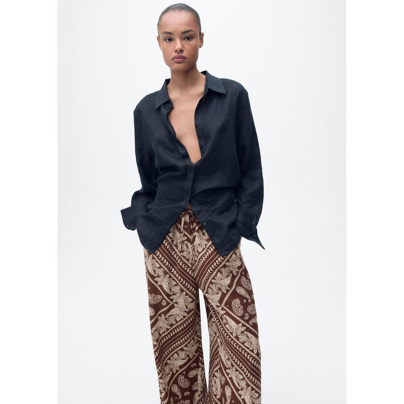 Pantalon Large Imprimé Cachemire