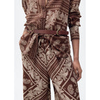 Pantalon Large Imprimé Cachemire