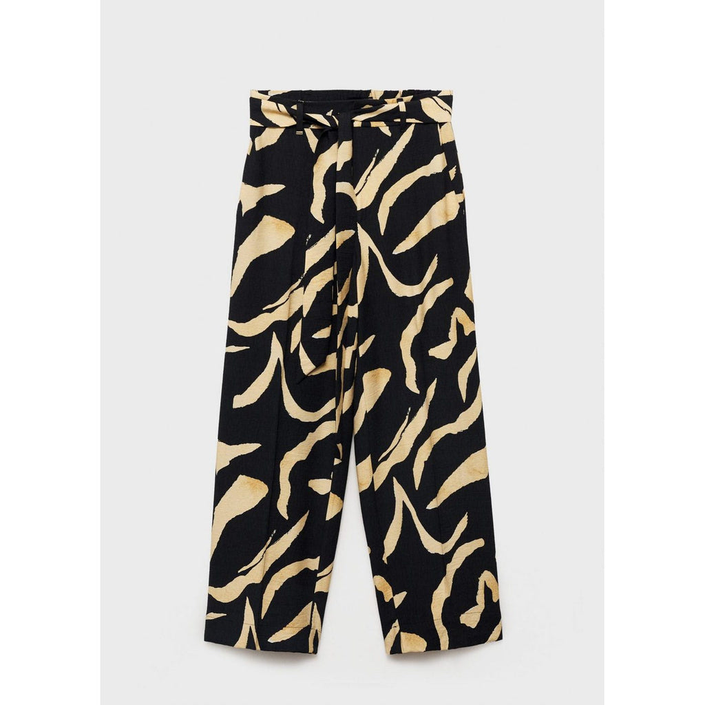 Pantalon Droit Imprimé Ceinture