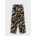 Pantalon Droit Imprimé Ceinture