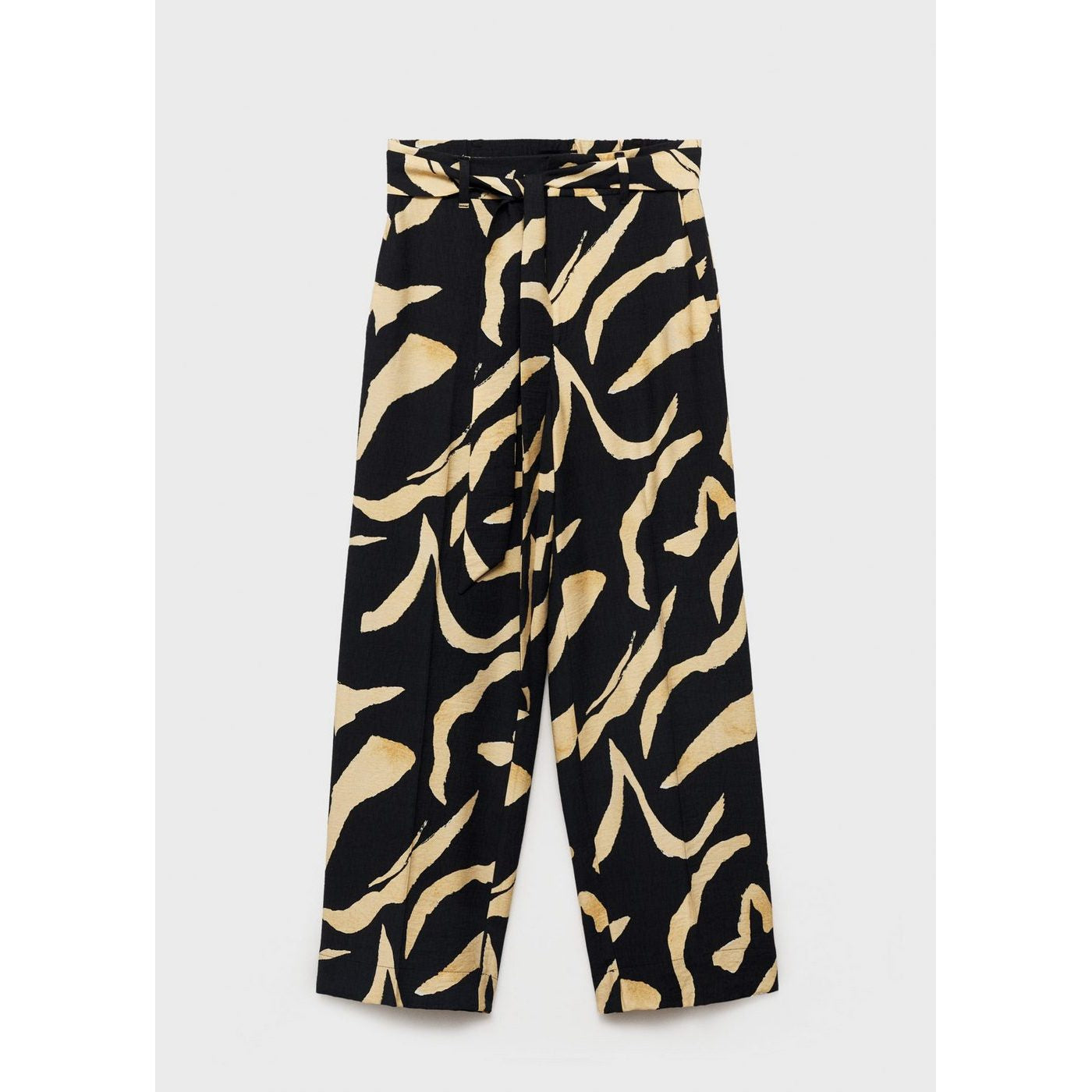 Pantalon Droit Imprimé Ceinture