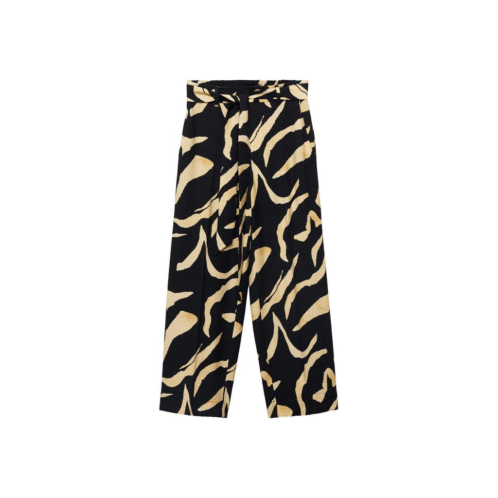 Pantalon Droit Imprimé Ceinture