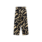 Pantalon Droit Imprimé Ceinture