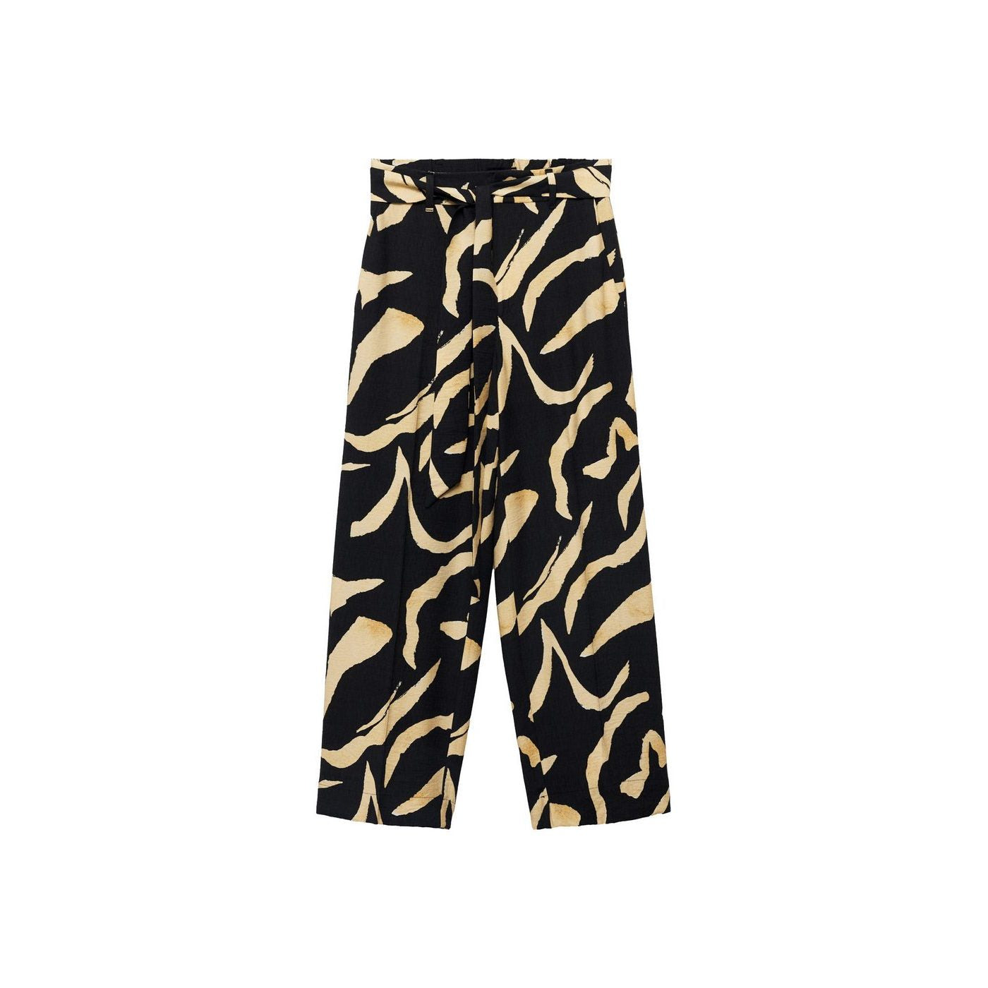 Pantalon Droit Imprimé Ceinture