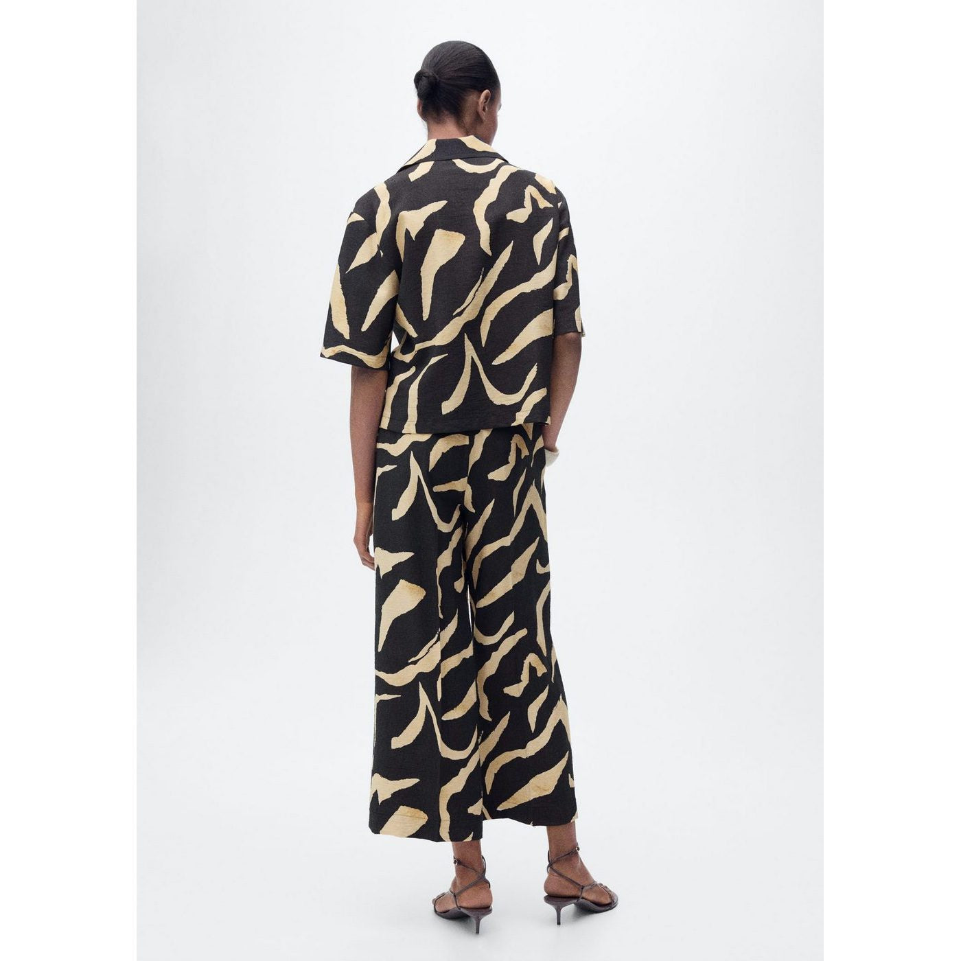 Pantalon Droit Imprimé Ceinture