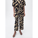 Pantalon Droit Imprimé Ceinture