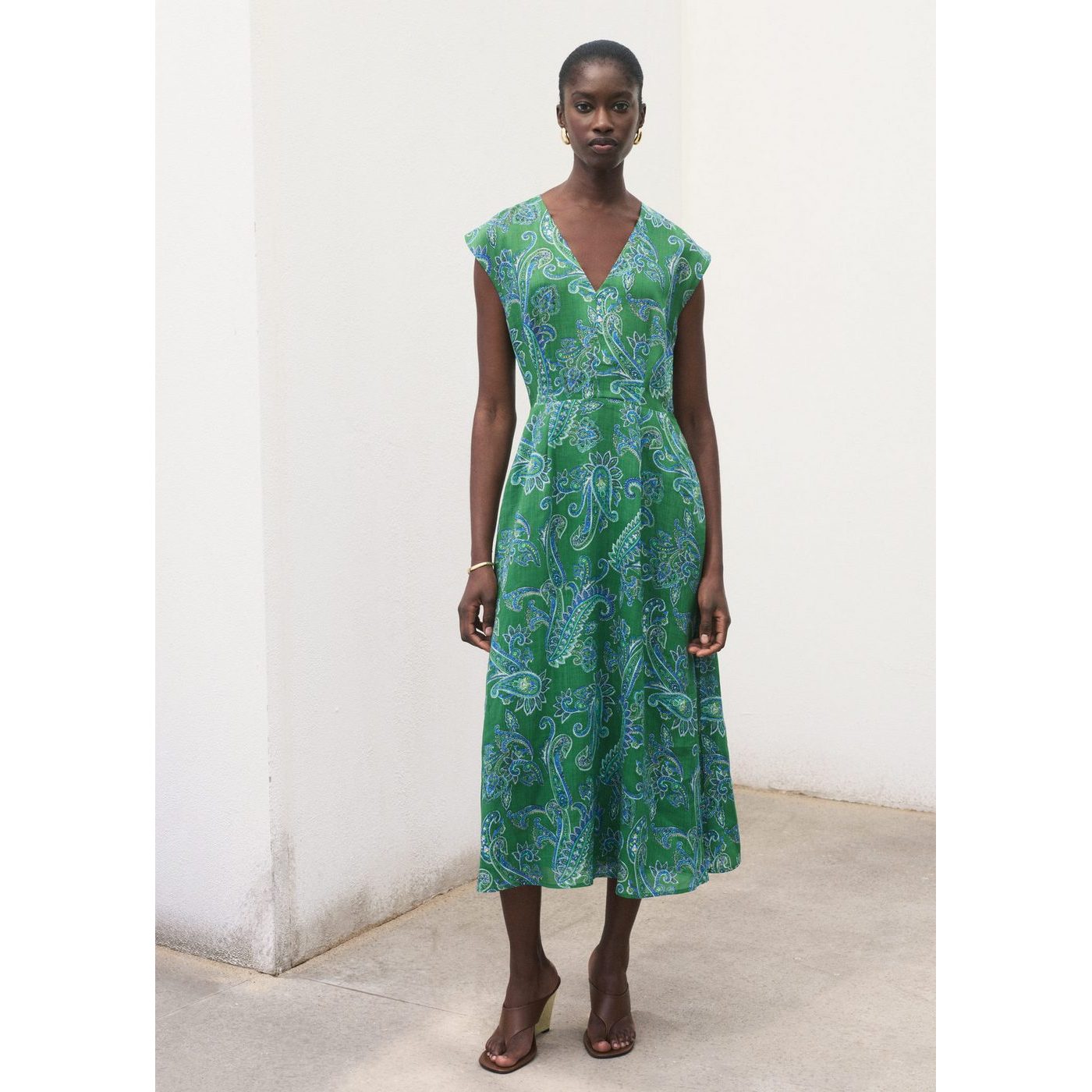Robe Ramie Imprimé Cachemire