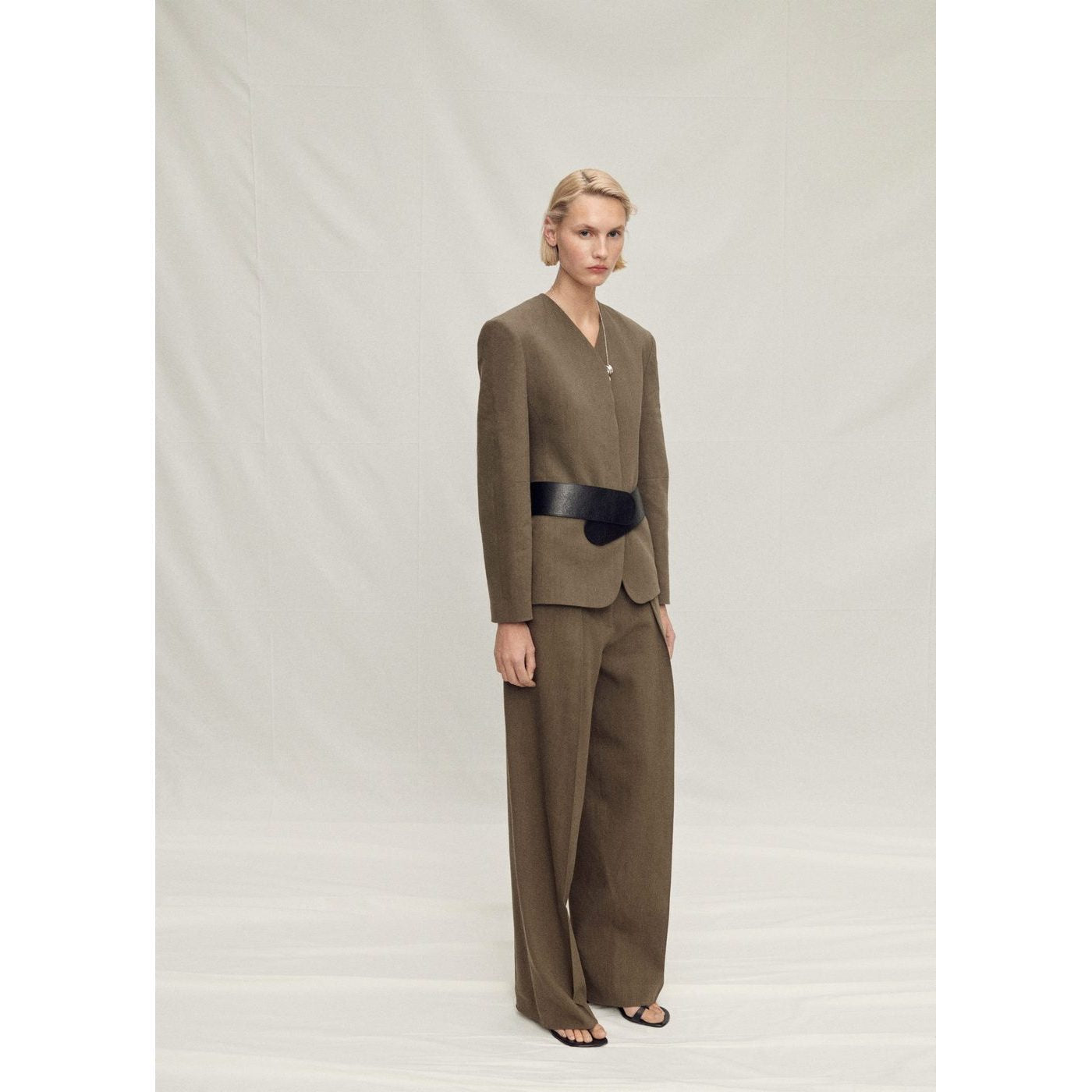 Veste Tailleur Lin Sans Manches