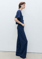 Pantalon Denim Fluide Taille Haute
