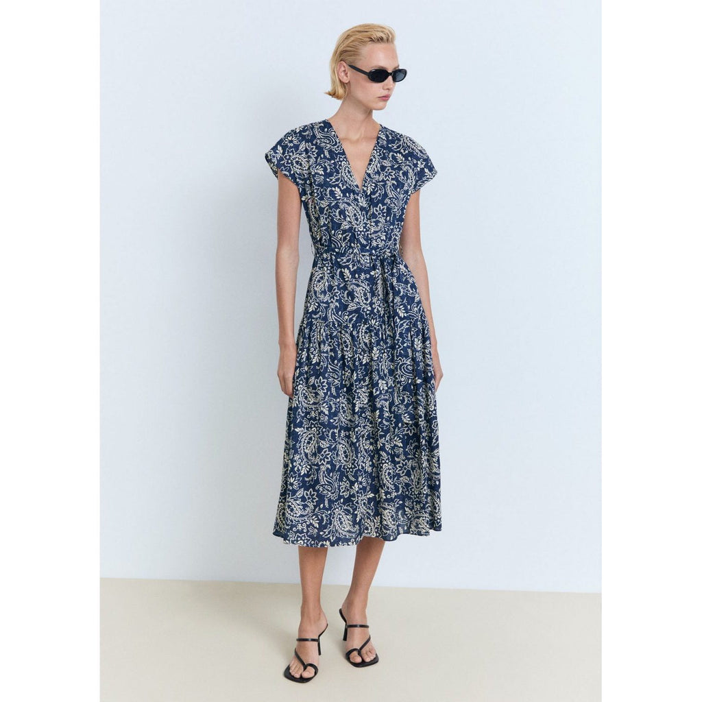 Robe Évasée Paisley Ceinture
