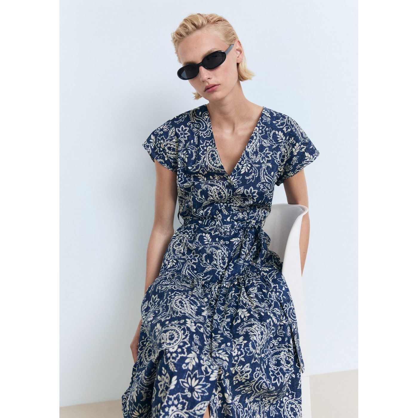 Robe Évasée Paisley Ceinture
