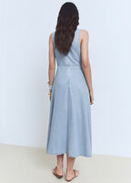 Robe Midi Lyocell Et Col En V