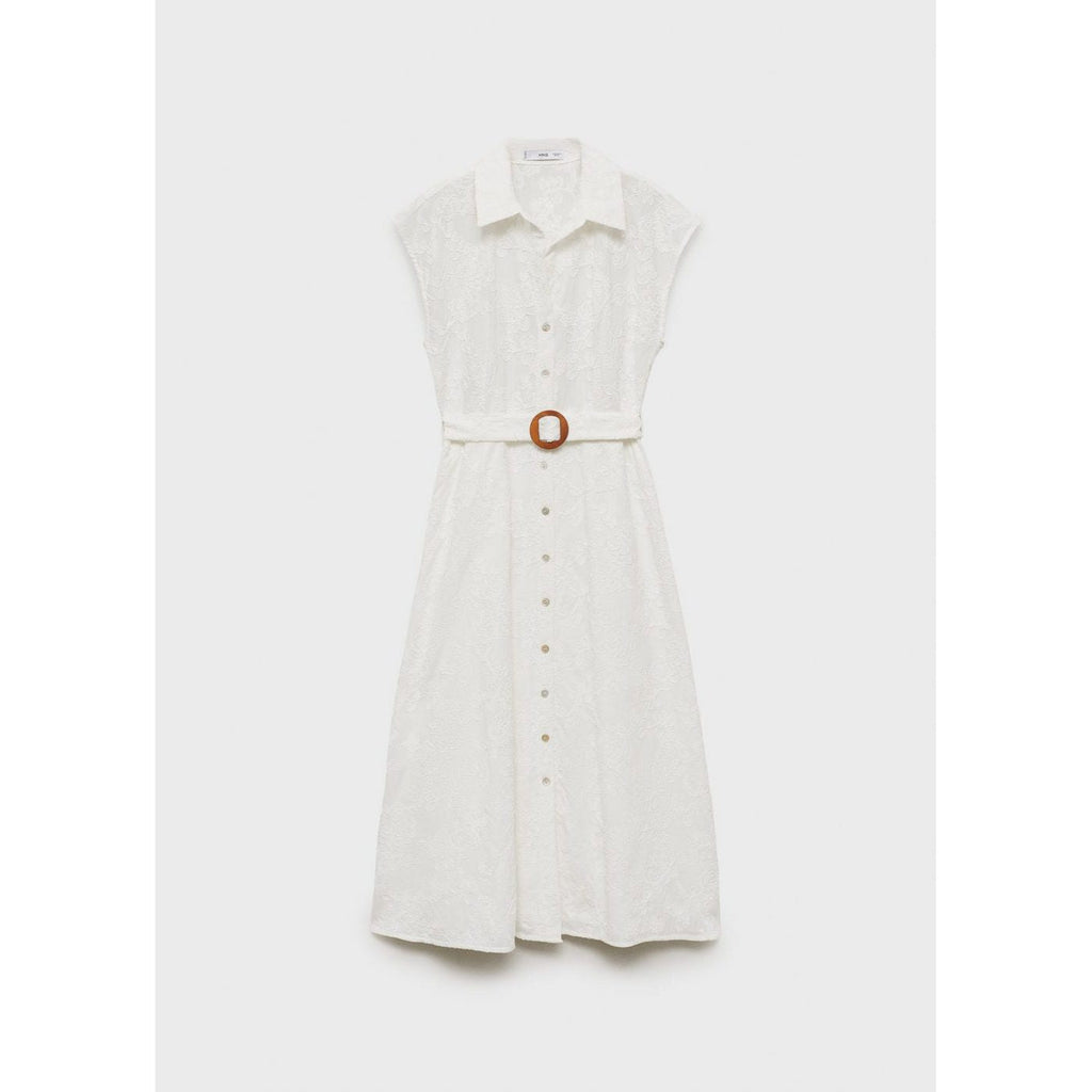 Robe-Chemise Brodée Avec Ceinture