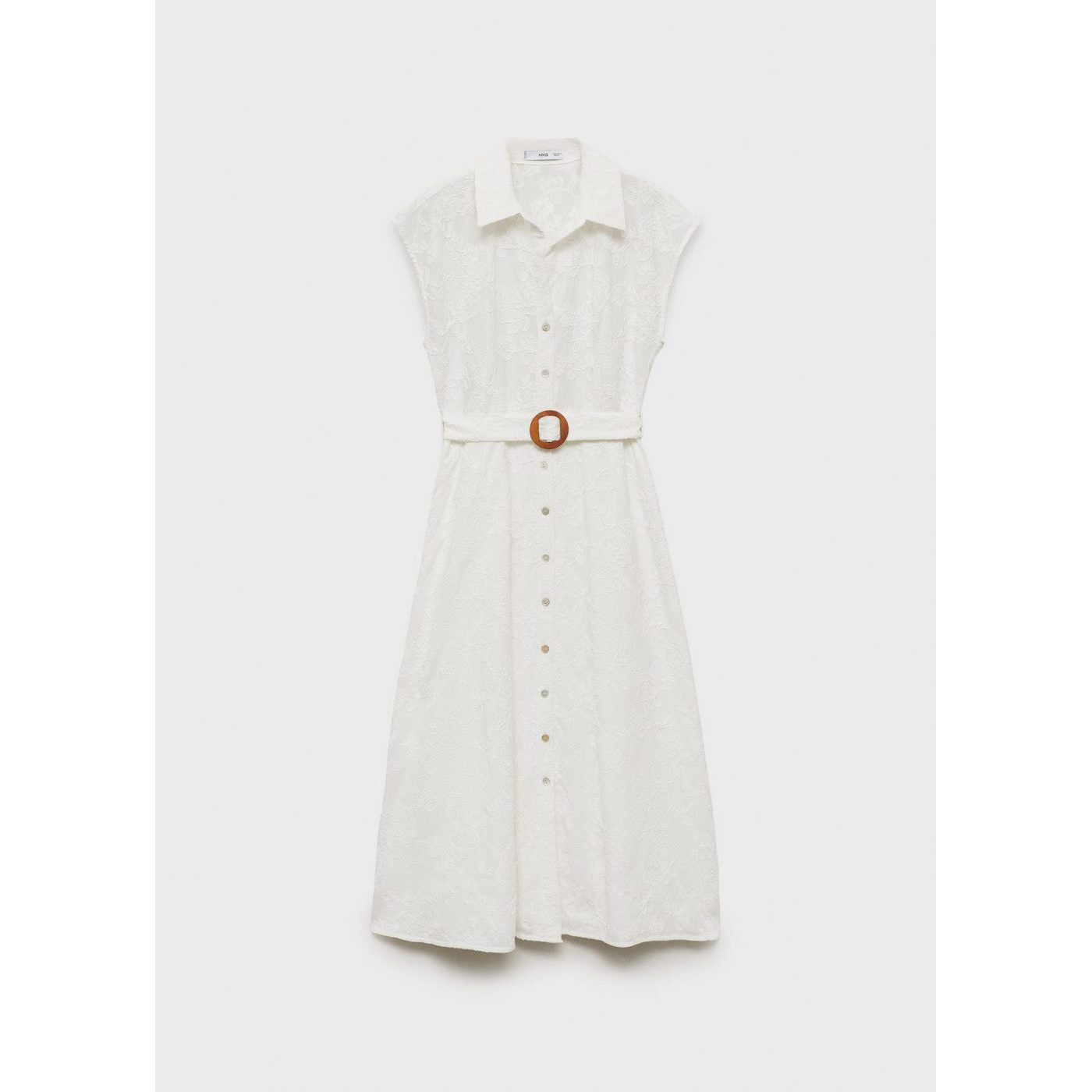 Robe-Chemise Brodée Avec Ceinture