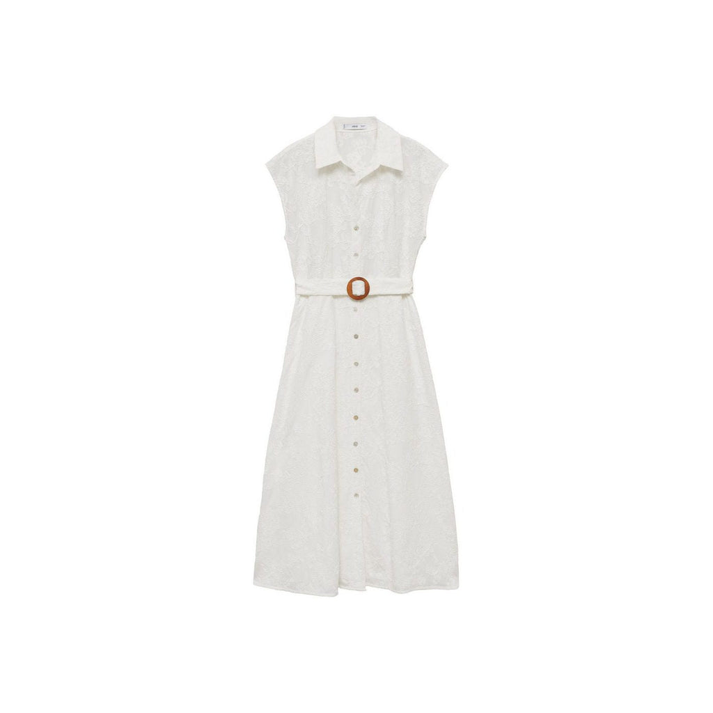Robe-Chemise Brodée Avec Ceinture