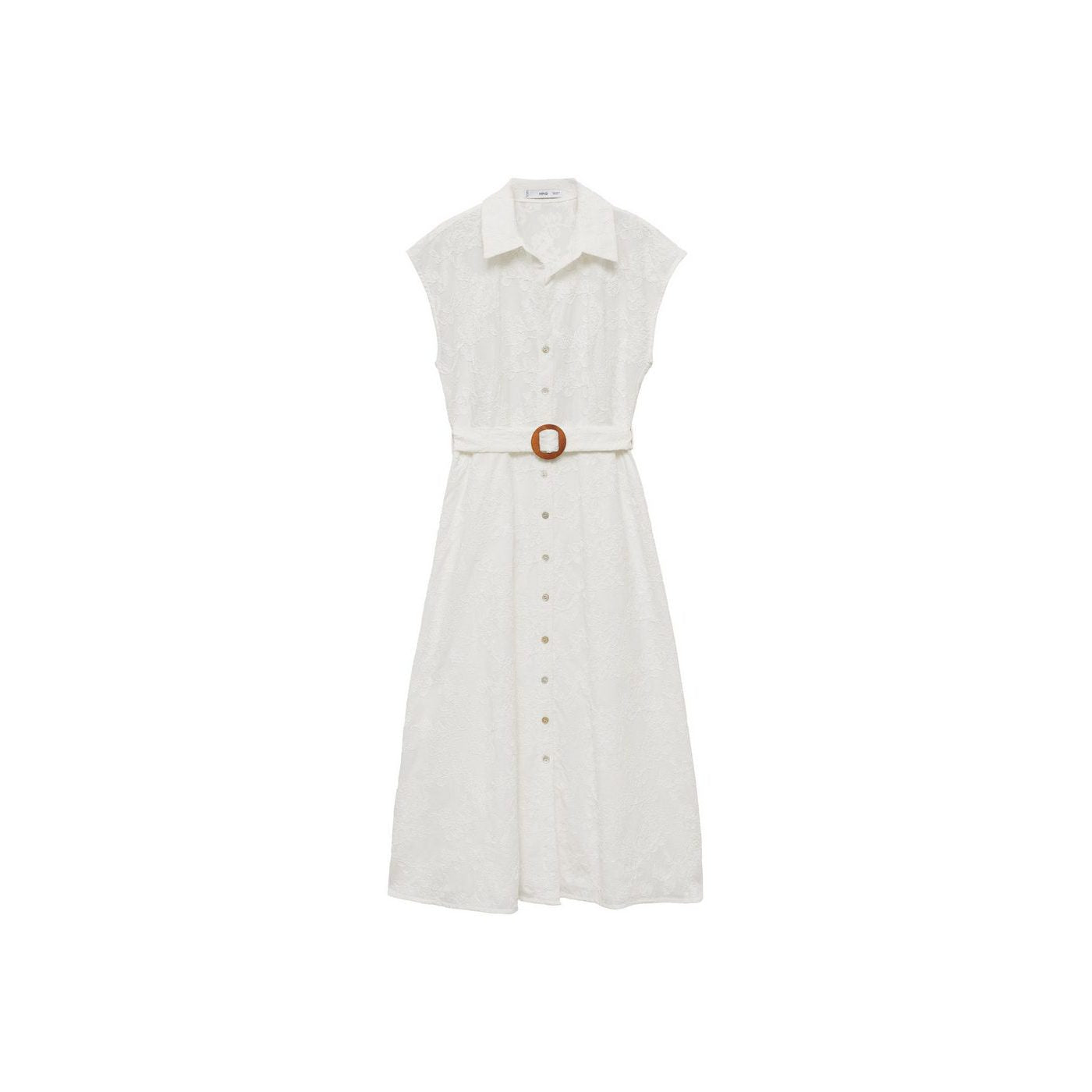Robe-Chemise Brodée Avec Ceinture