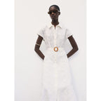 Robe-Chemise Brodée Avec Ceinture
