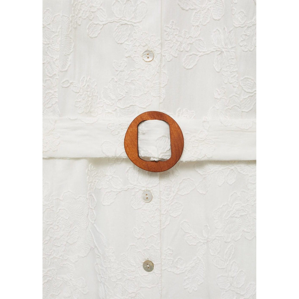 Robe-Chemise Brodée Avec Ceinture