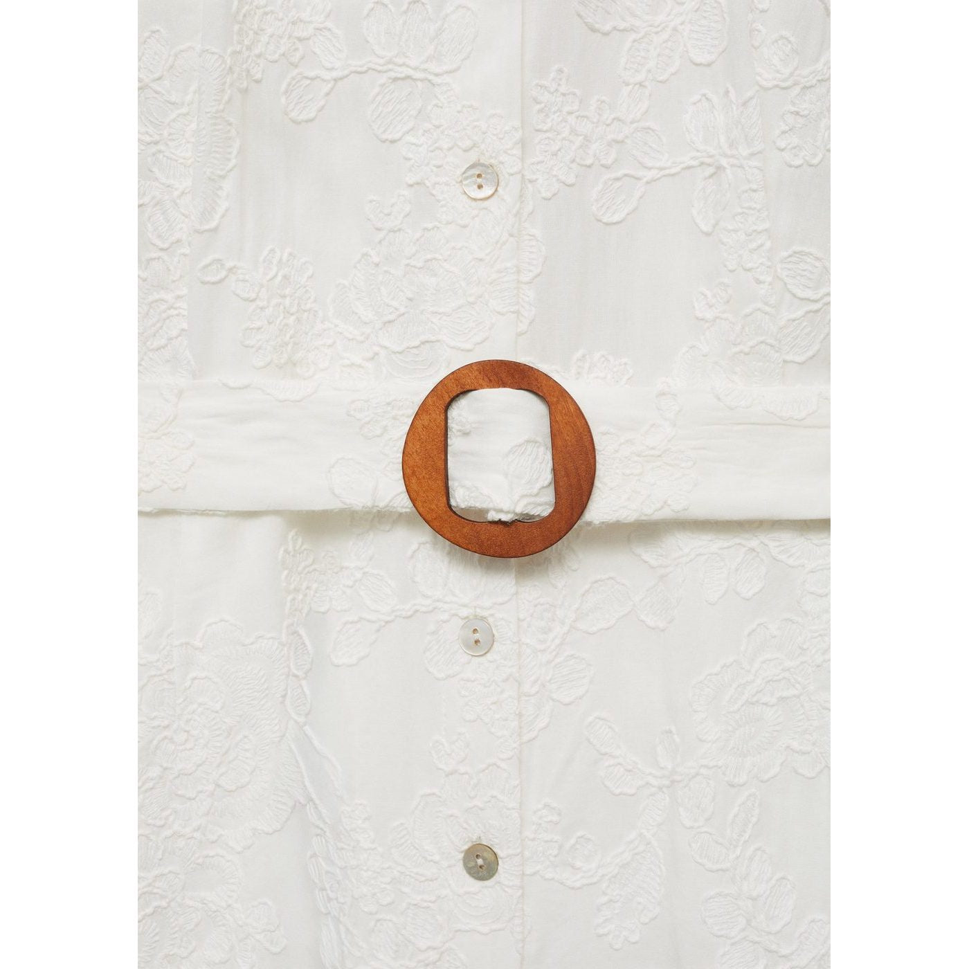 Robe-Chemise Brodée Avec Ceinture