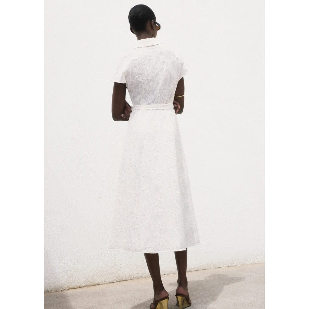 Robe-Chemise Brodée Avec Ceinture