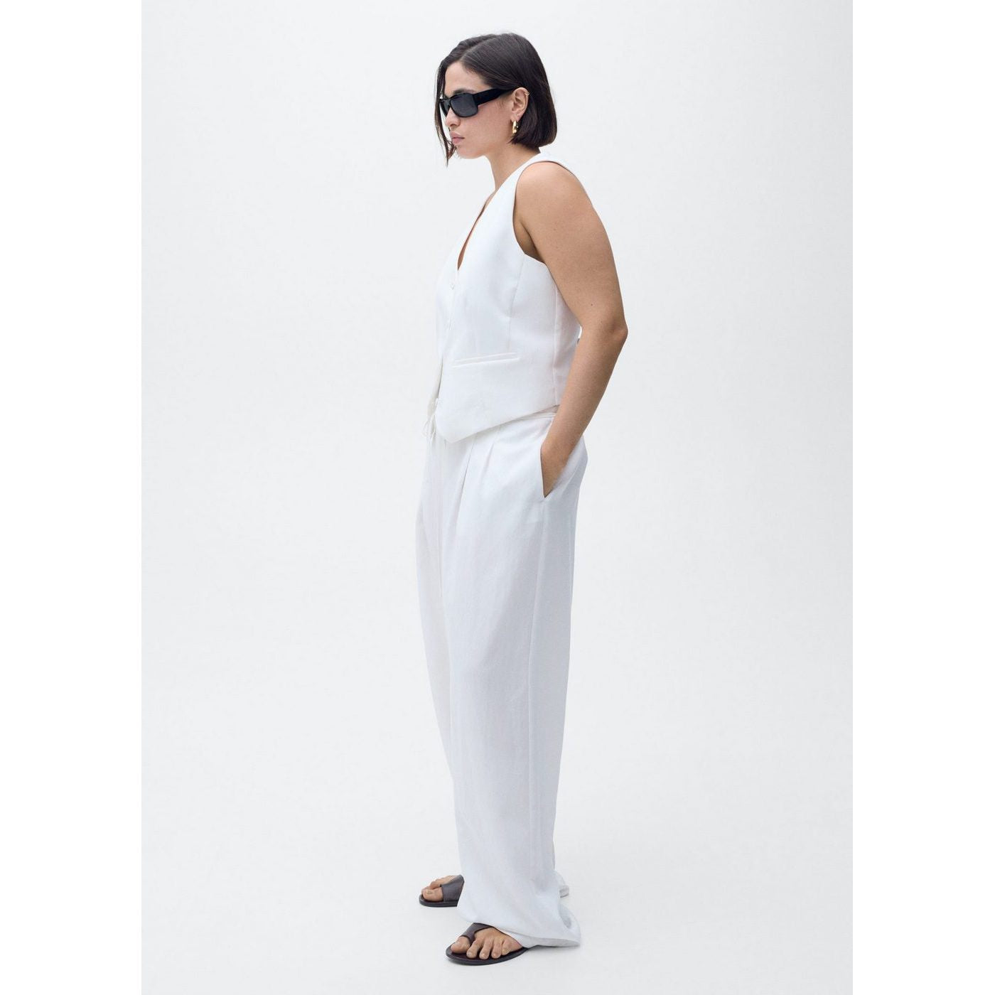 Pantalon De Costume En Lyocell Avec Ceinture À