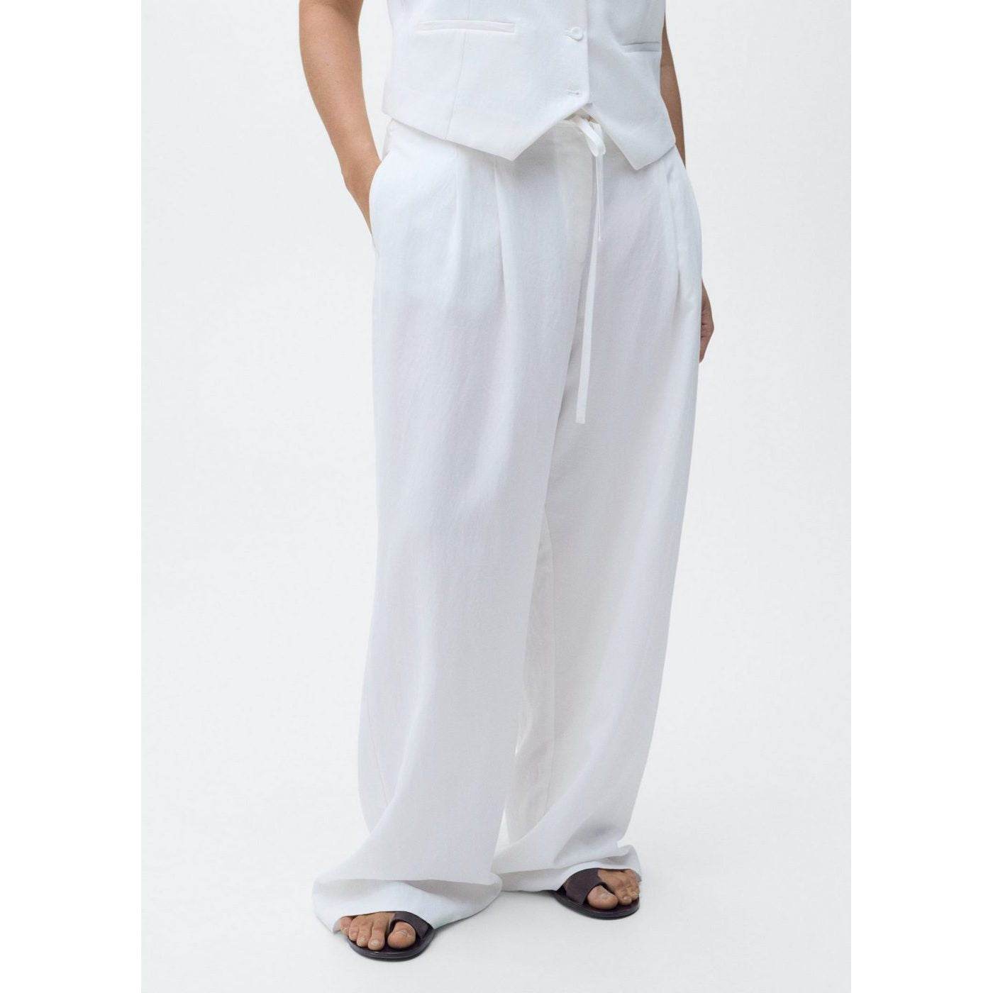 Pantalon De Costume En Lyocell Avec Ceinture À