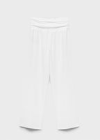 Pantalon Lin Taille Drapée
