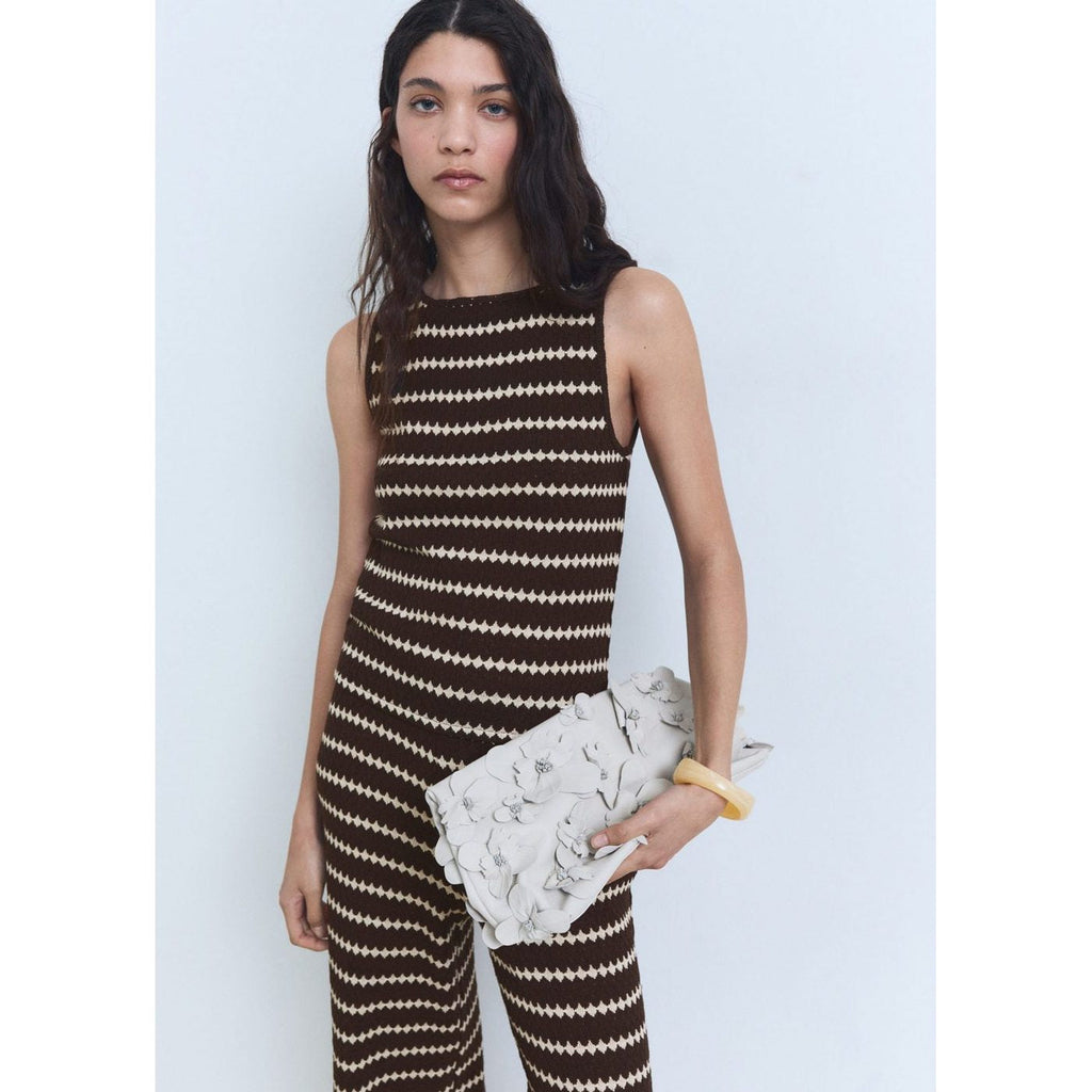 Top Maille En Imprimé Géométrique