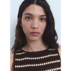 Top Maille En Imprimé Géométrique