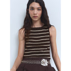 Top Maille En Imprimé Géométrique