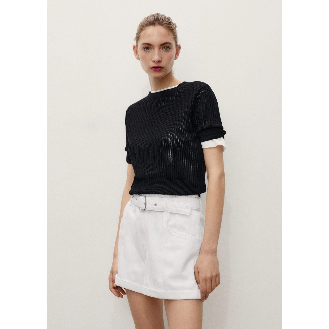 Shorts Paperbag Avec Ourlet Retroussé Et Ceinture