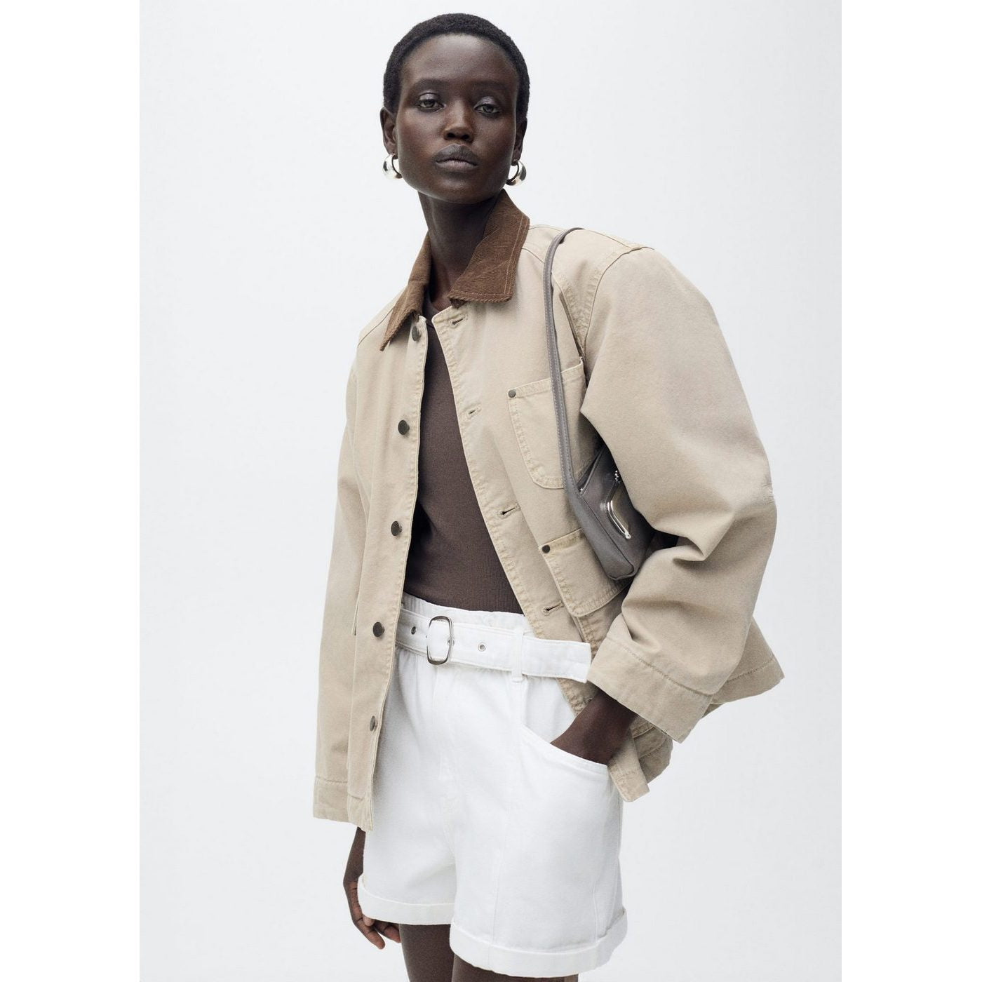Shorts Paperbag Avec Ourlet Retroussé Et Ceinture
