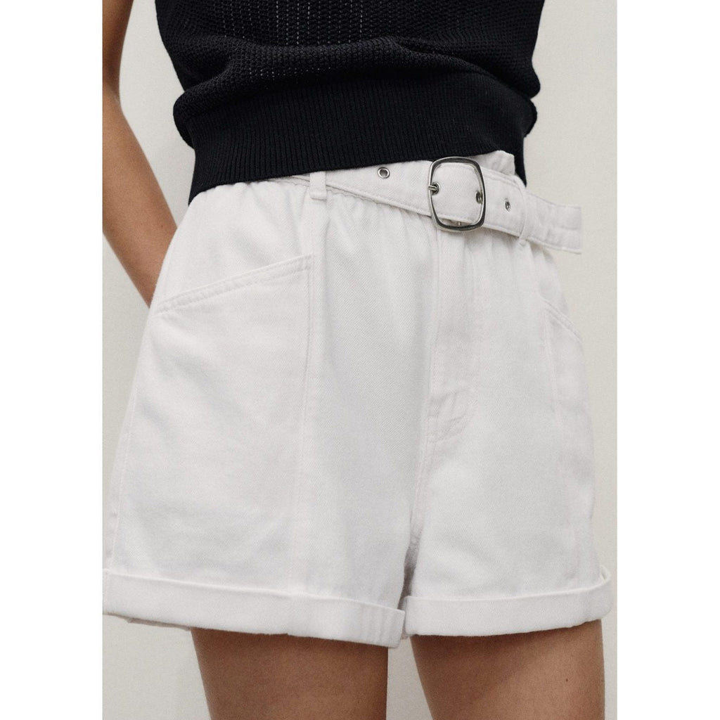 Shorts Paperbag Avec Ourlet Retroussé Et Ceinture