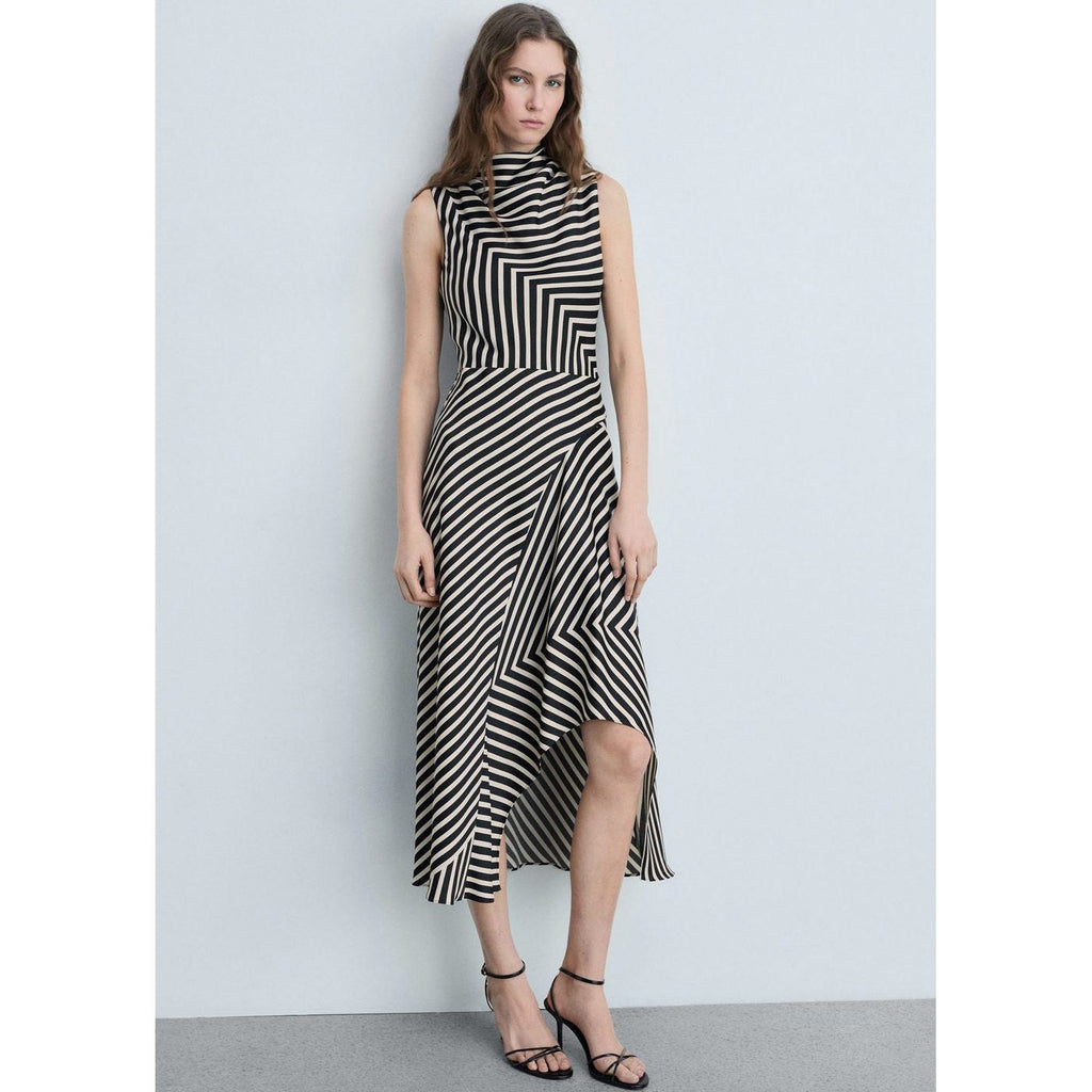 Robe Asymétrique Imprimé À Rayures