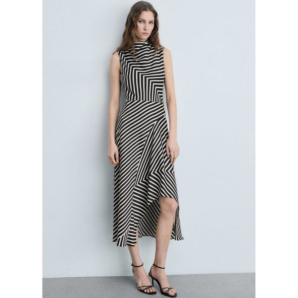 Robe Asymétrique Imprimé À Rayures