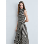 Robe Asymétrique Imprimé À Rayures