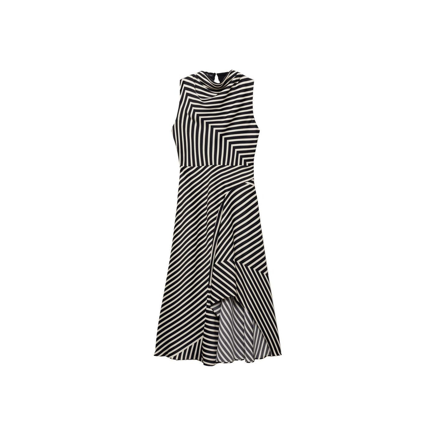 Robe Asymétrique Imprimé À Rayures