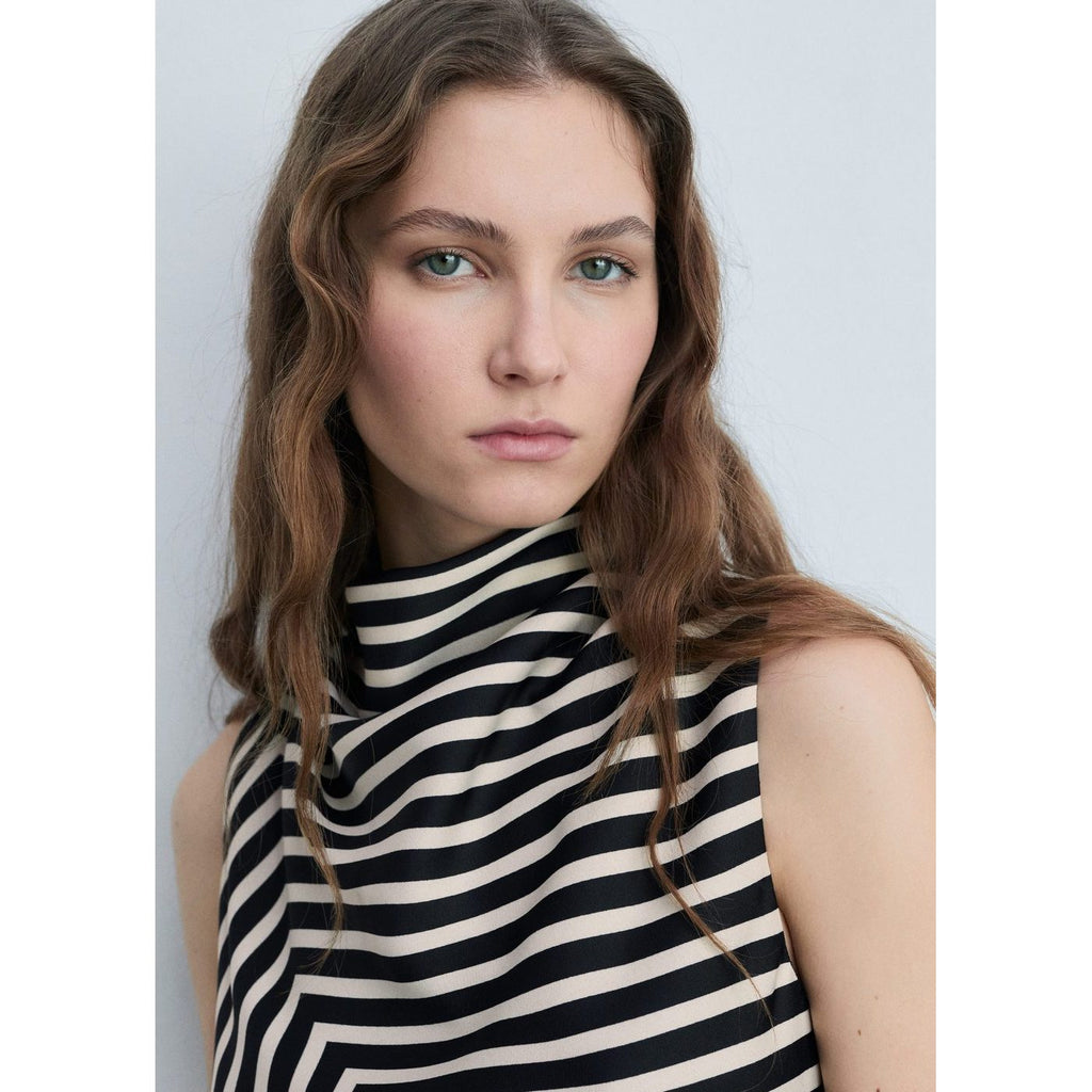 Robe Asymétrique Imprimé À Rayures