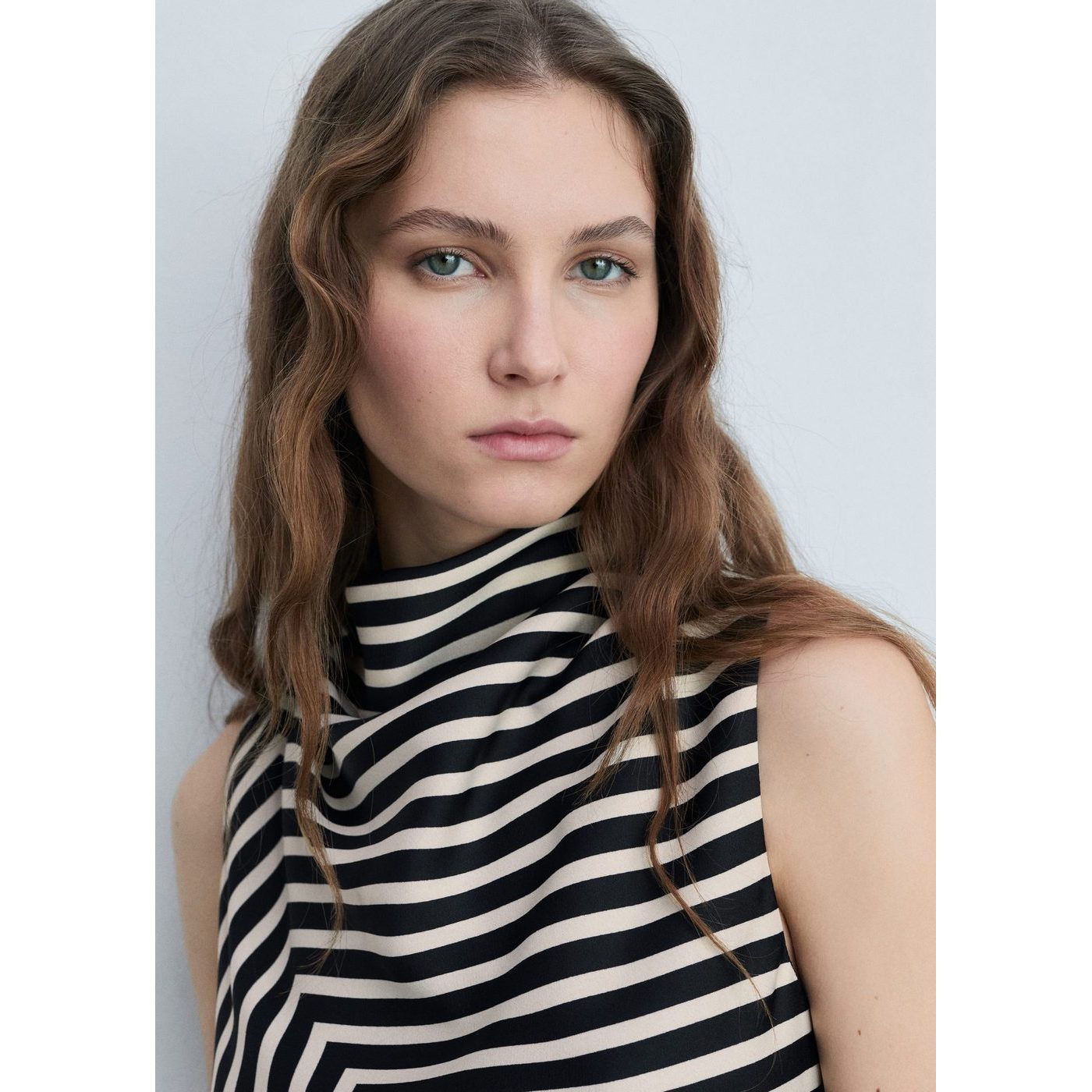 Robe Asymétrique Imprimé À Rayures
