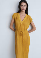 Robe Plissée Ceinture