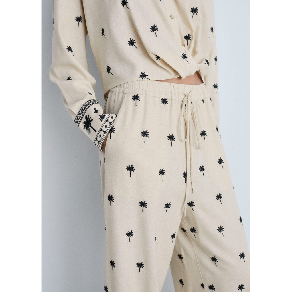 Pantalon Droit Brodé