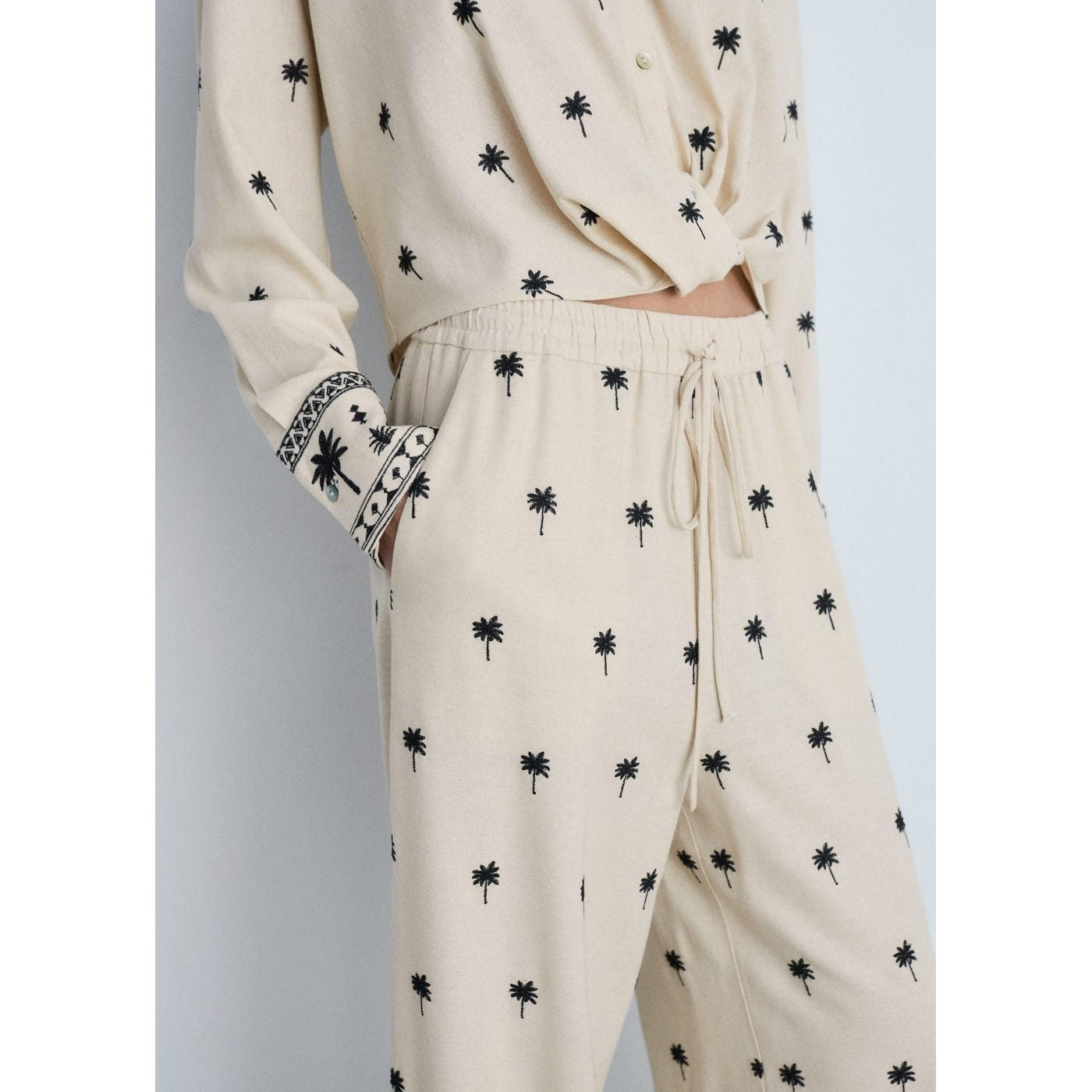 Pantalon Droit Brodé