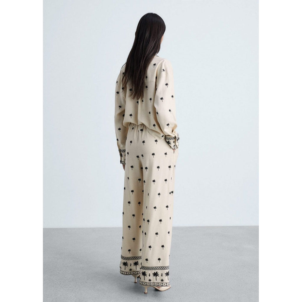 Pantalon Droit Brodé