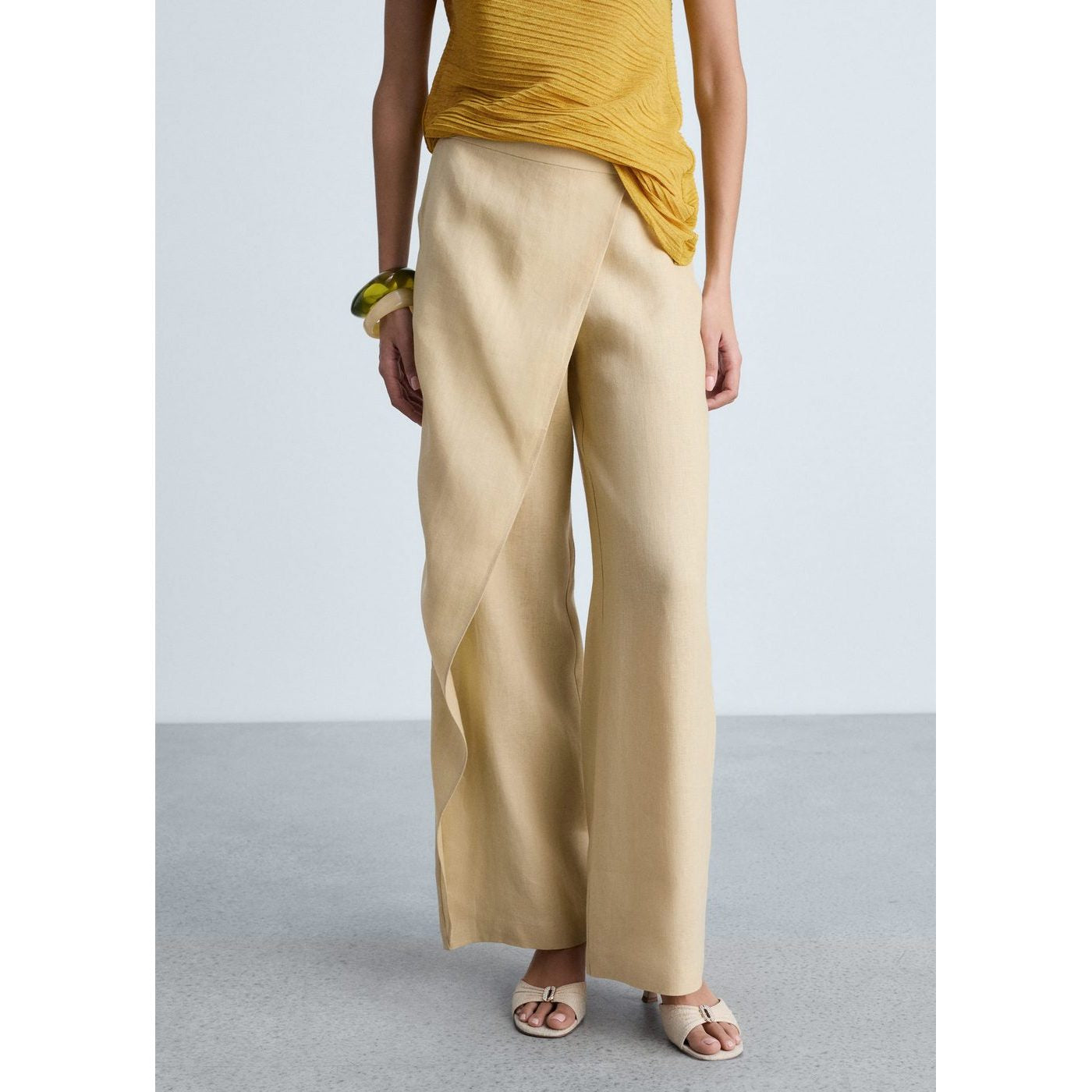 Pantalon Croisé Lin