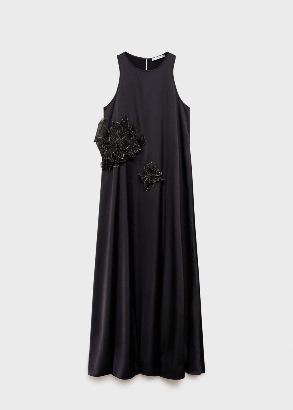 Robe Satinée Maxi-Fleur
