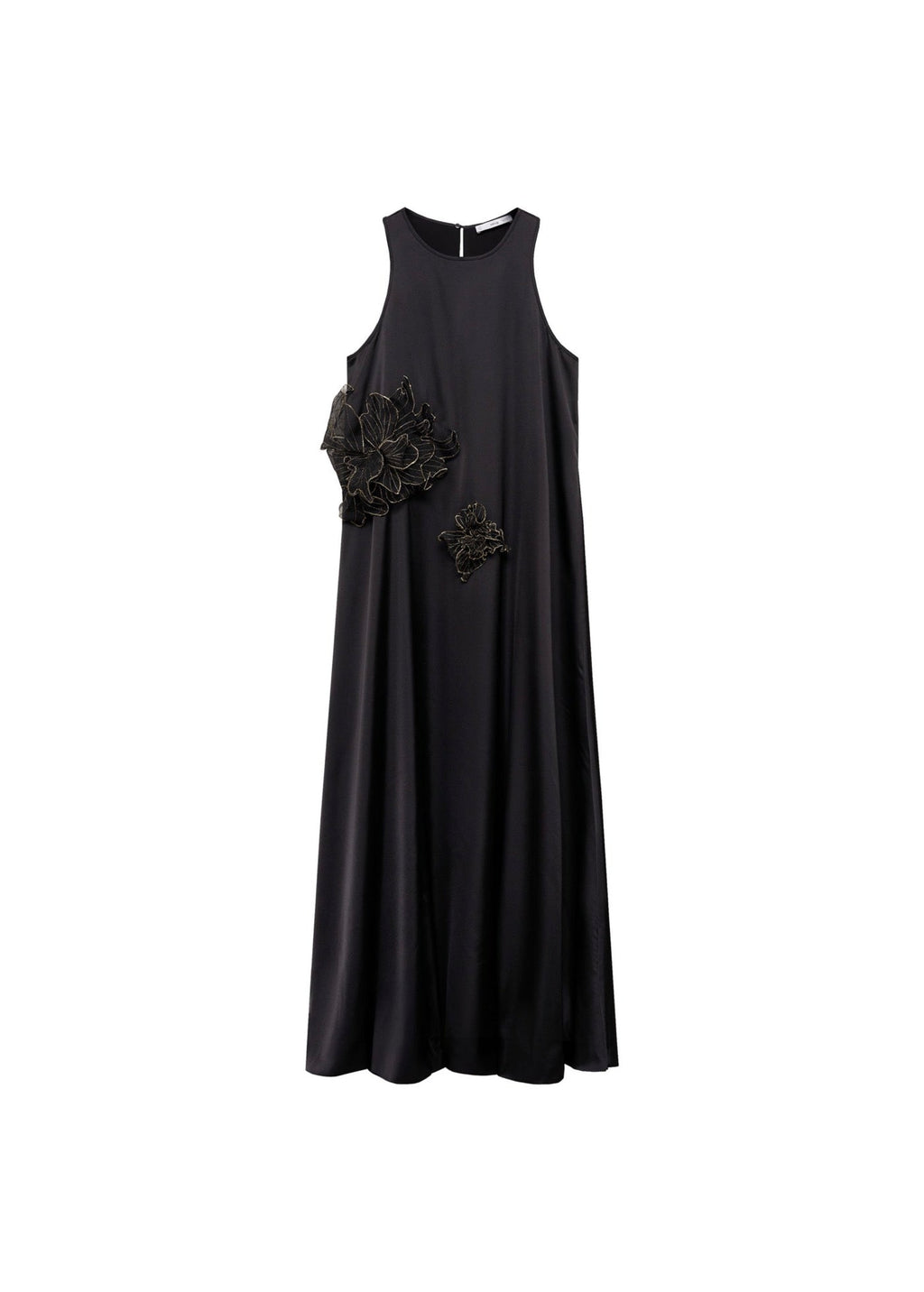 Robe Satinée Maxi-Fleur